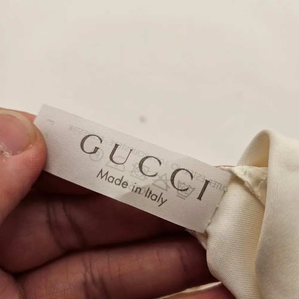 AUTHENTIC GUCCI WHITE DRAWSTRING DUST BAG STORAGE POUCH 15X7 MADE IN ITALY